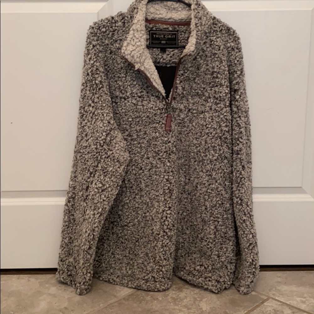 True Grit Gray Zip Up Sweater